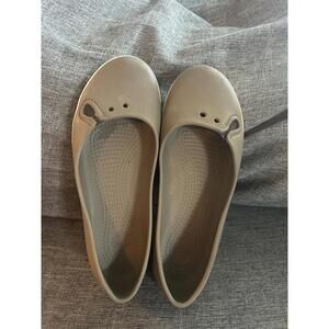 Crocs Crocband Ballet Flats Womens Size 6 Khaki Taupe Slip On